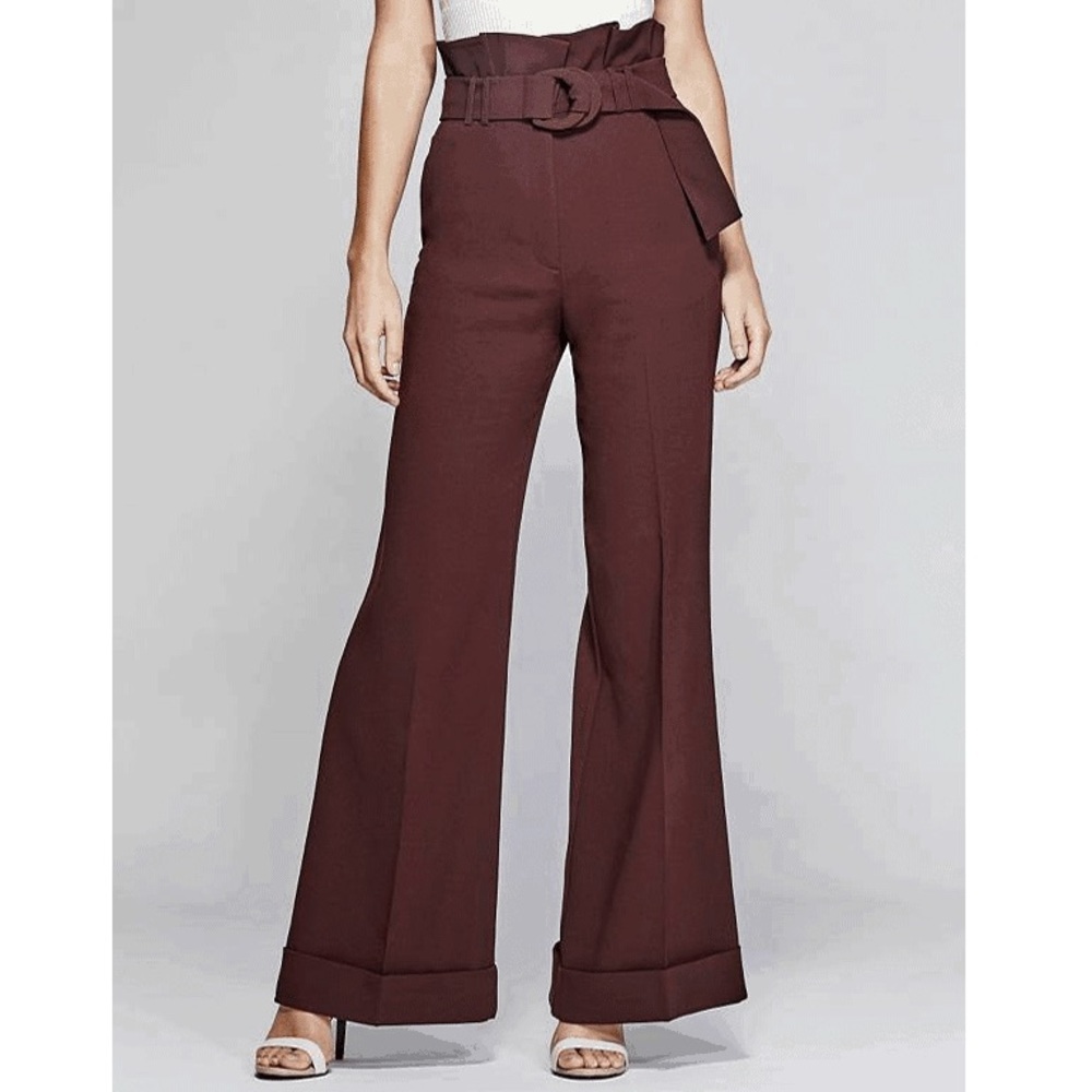 Marciano Chocolate Burgundy Wide Leg Pants
